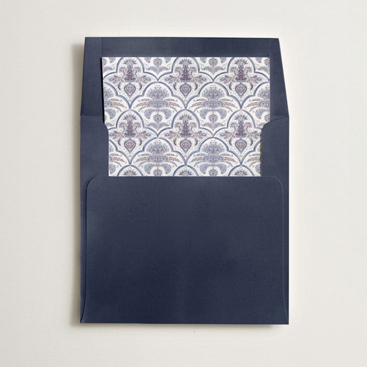 "Morrocan Print" - Slip-In Envelope Liners in Lapis by Gwen Bedat - Liner in envelope