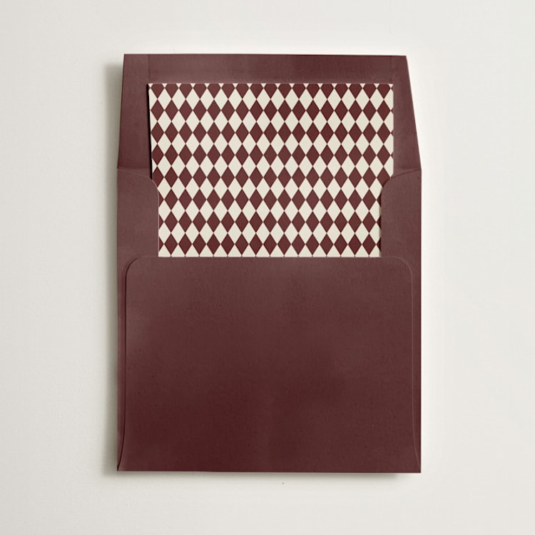 "Harlequin" - Slip-In Envelope Liners in Wine by Minted - Liner in envelope