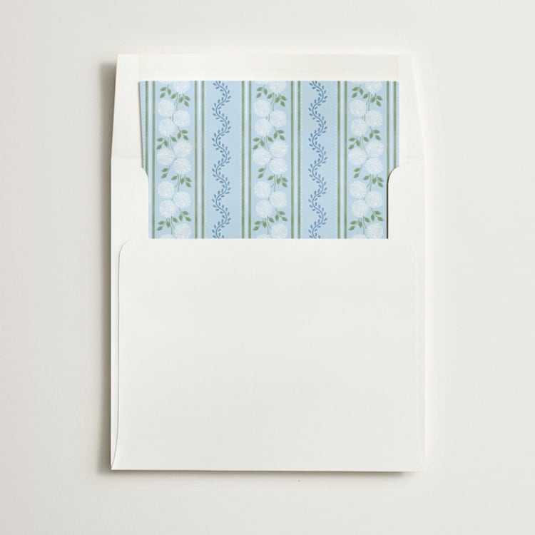 "Hydrangea Vines" - Slip-In Envelope Liners in Nautical by Madhvi Samimi - Liner in envelope