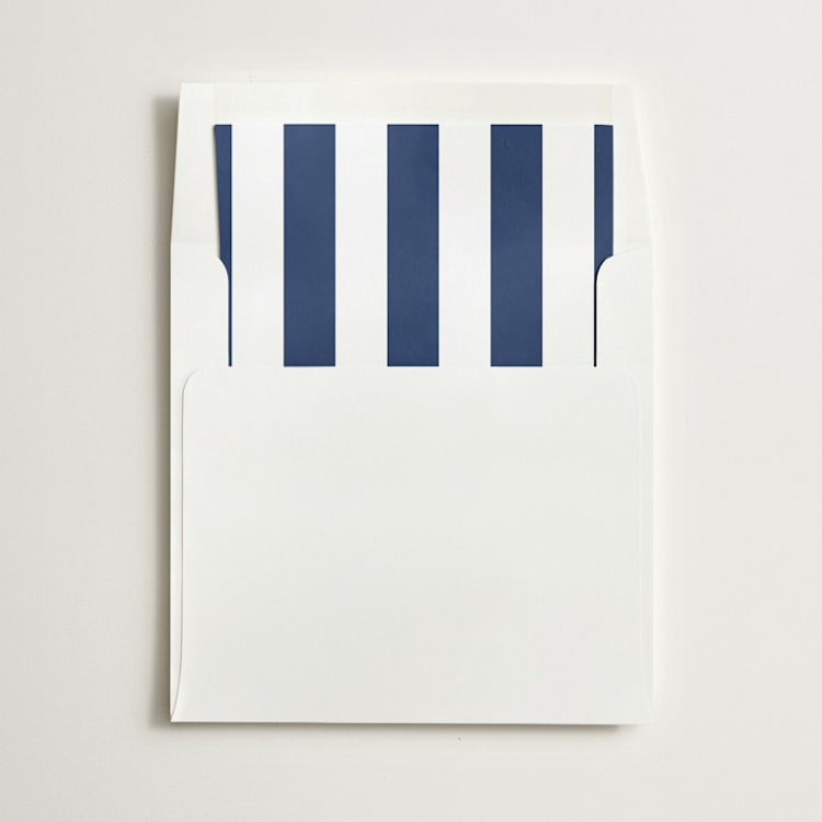 "Cabana Stripe" - Slip-In Envelope Liners in Navy by Minted - Liner in envelope