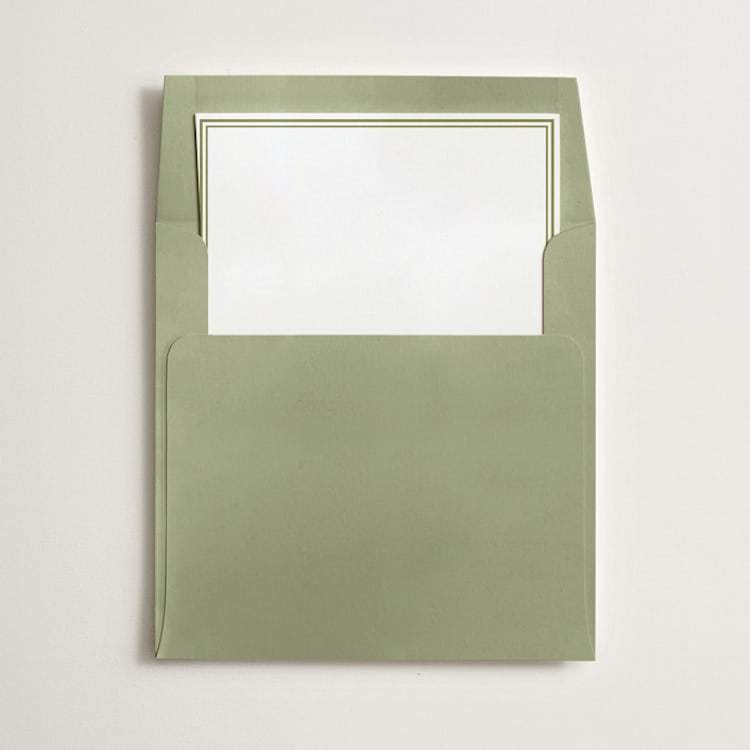 "Border" - Slip-In Envelope Liners in Olive by Minted - Liner in envelope