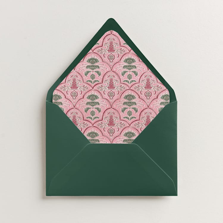"Morrocan Print" - Slip-In Envelope Liners in Rosewood by Gwen Bedat - Liner in envelope