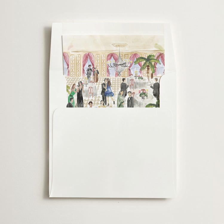 "Party Scene" - Slip-In Envelope Liners in Peach by Pati Cascino - Liner in envelope