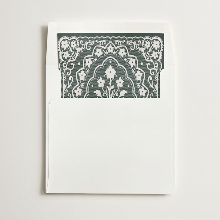 "Written in Romance" - Slip-In Envelope Liners in Forest by Zove Ahhh - Liner in envelope