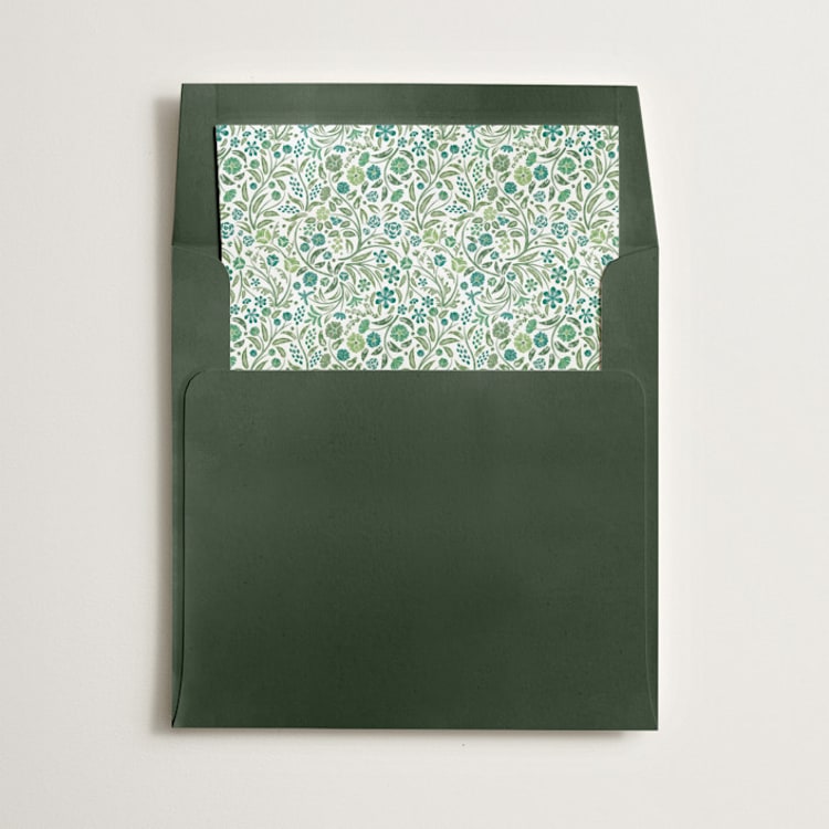 "Ditsy Floral" - Slip-In Envelope Liners in Fern by Paper Sun Studio - Liner in envelope