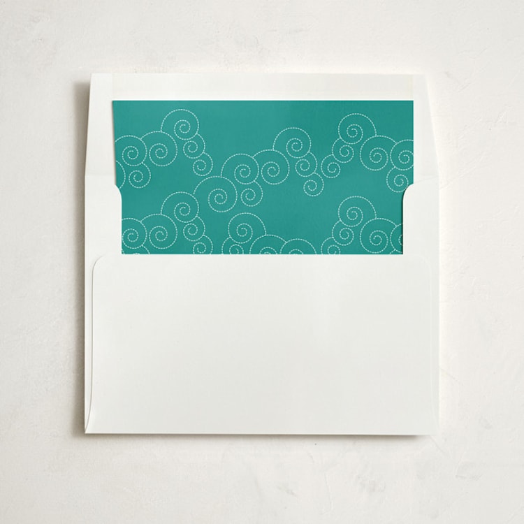 "BLOCK PRINT WAVES" - Slip-In Envelope Liners in Tropical Blue by bumble ink - Liner in envelope