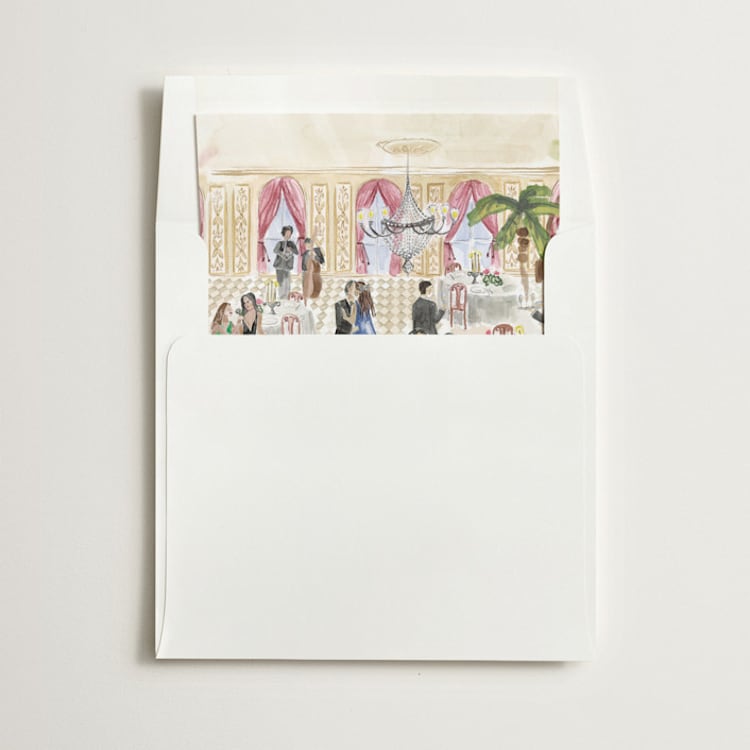 "Party Scene" - Slip-In Envelope Liners in Peach by Pati Cascino - Liner in envelope