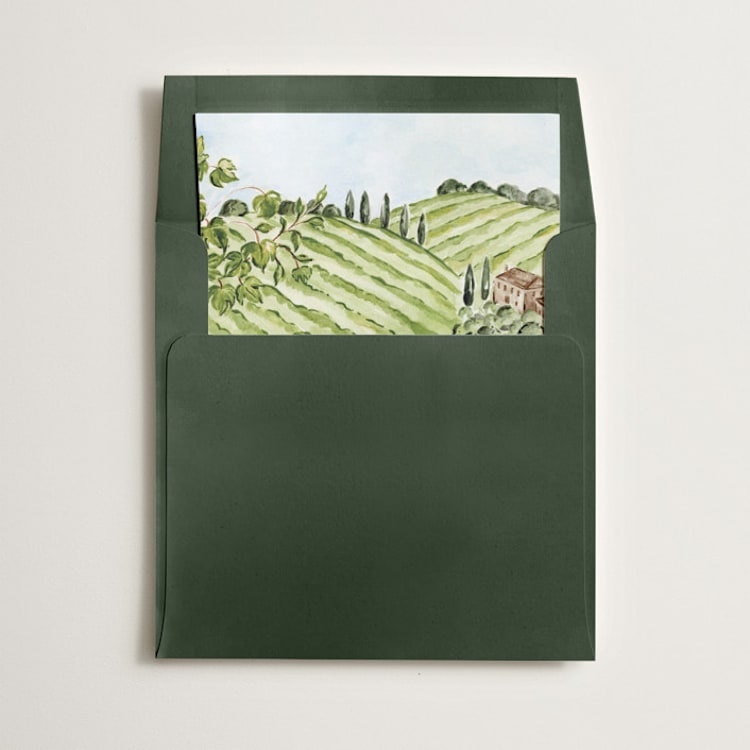 "Vineyard" - Slip-In Envelope Liners in Pine by Sarah Knight - Liner in envelope