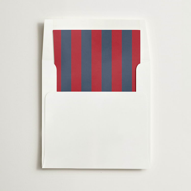 "Cabana Stripe" - Slip-In Envelope Liners in Garnet by Minted - Liner in envelope