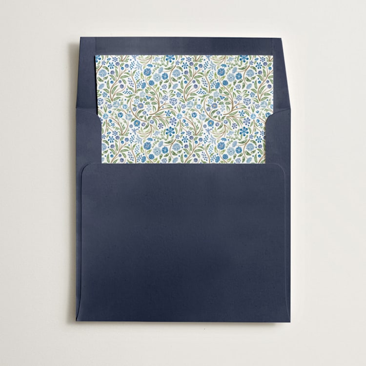 "Ditsy Floral" - Slip-In Envelope Liners in Blueberry by Paper Sun Studio - Liner in envelope
