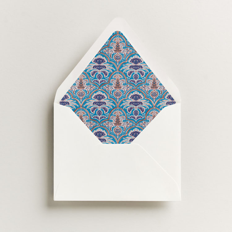 "Morrocan Print" - Slip-In Envelope Liners in Admiral by Gwen Bedat - Liner in envelope
