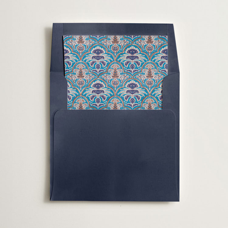 "Morrocan Print" - Slip-In Envelope Liners in Admiral by Gwen Bedat - Liner in envelope