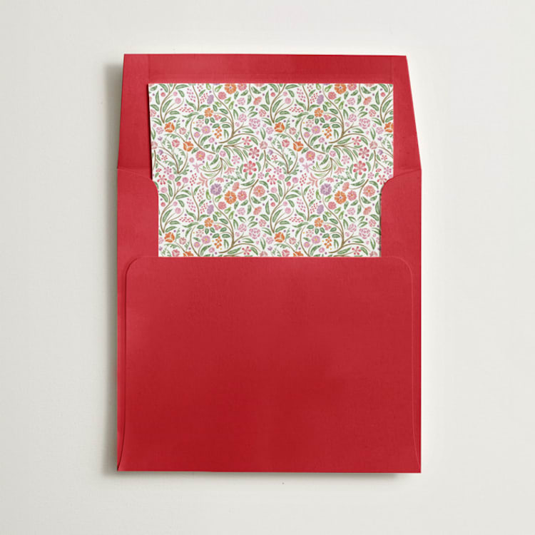 "Ditsy Floral" - Slip-In Envelope Liners in Rose by Paper Sun Studio - Liner in envelope