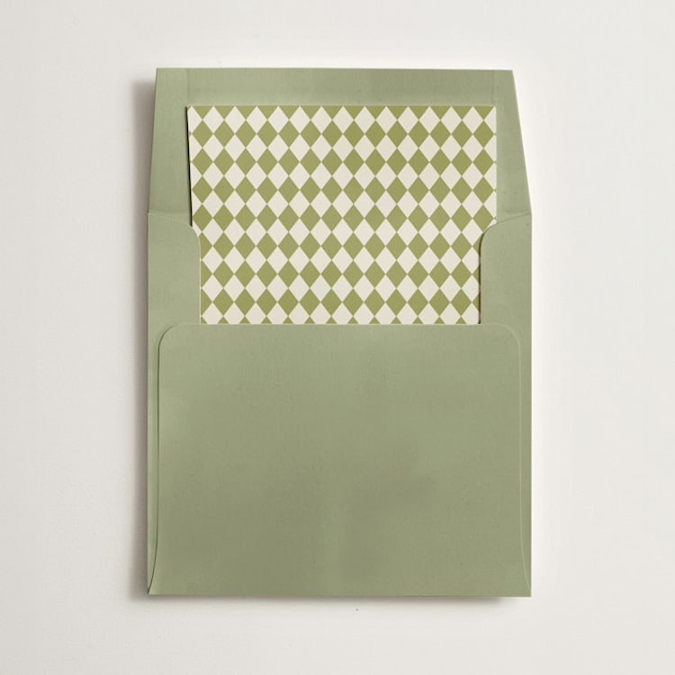 "Harlequin" - Slip-In Envelope Liners in Olive by Minted - Liner in envelope