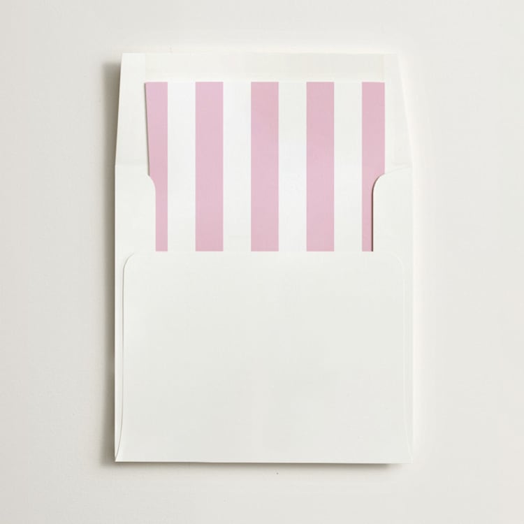 "Cabana Stripe" - Slip-In Envelope Liners in Carnation by Minted - Liner in envelope