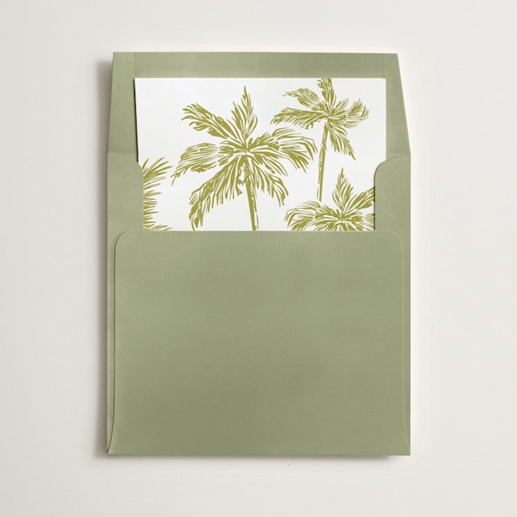 "Palm Trees" - Slip-In Envelope Liners in Pine by Lucrecia Caporale - Liner in envelope