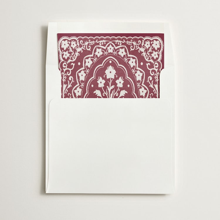 "Written in Romance" - Slip-In Envelope Liners in Burgundy by Zove Ahhh - Liner in envelope