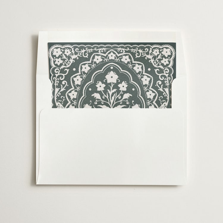 "Written in Romance" - Slip-In Envelope Liners in Forest by Zove Ahhh - Liner in envelope