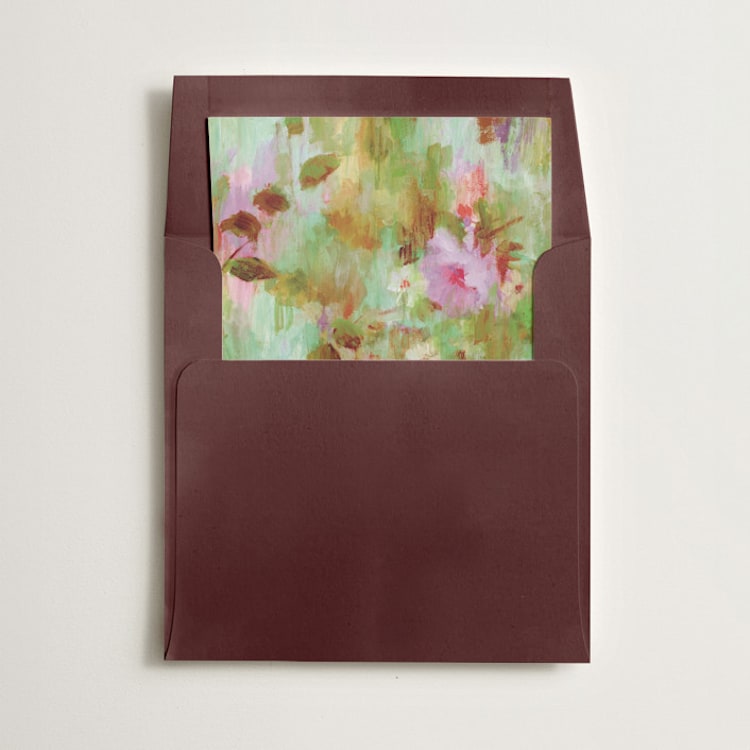 "Ethereal Roses" - Slip-In Envelope Liners in Beetroot by Sonal Nathwani - Liner in envelope