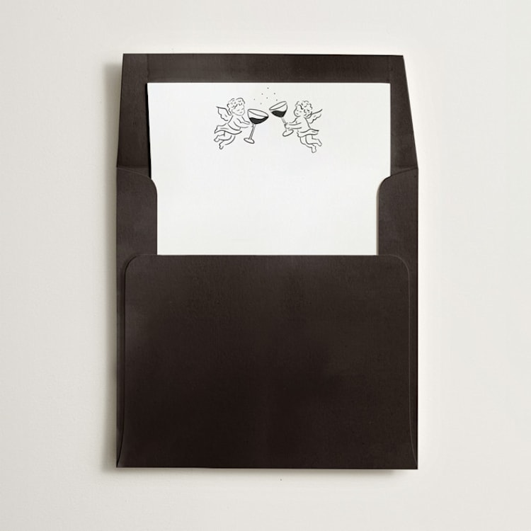"Cin Cin" - Slip-In Envelope Liners in Noir by Helena Vitto - Liner in envelope