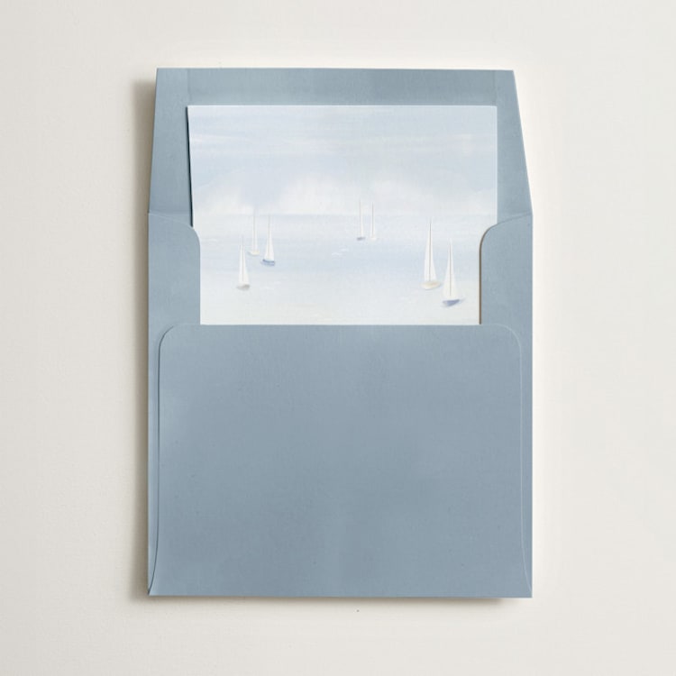 "Watercolor Coast" - Slip-In Envelope Liners in Sky by Jennifer Wick - Liner in envelope