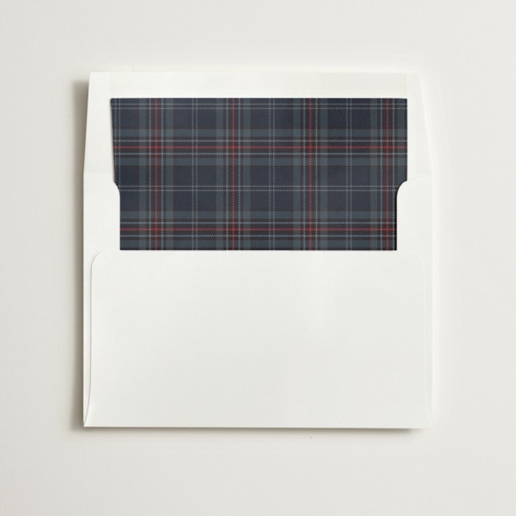 "Plaid collage" - Slip-In Envelope Liners in Navy by Stacey Meacham - Liner in envelope