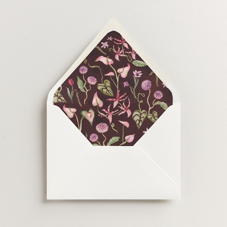 "Florada" - Slip-In Envelope Liners in Merlot by Pati Cascino - Liner in envelope