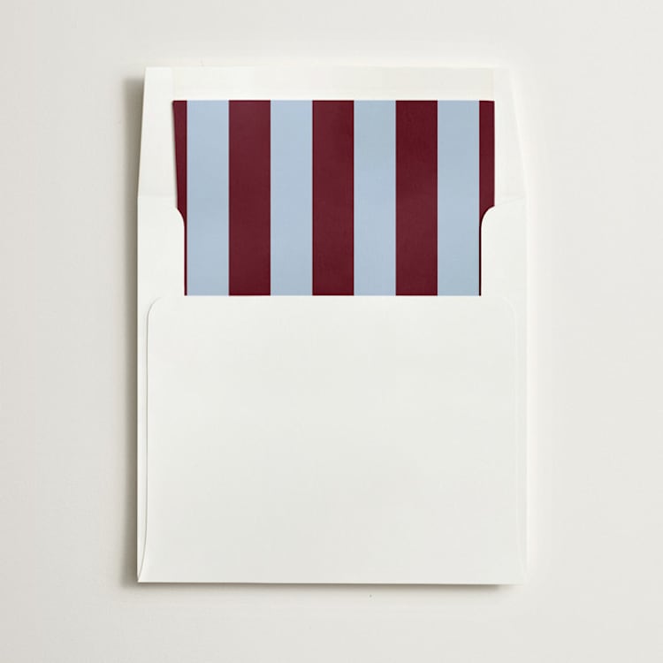 "Cabana Stripe" - Slip-In Envelope Liners in Burgundy by Minted - Liner in envelope