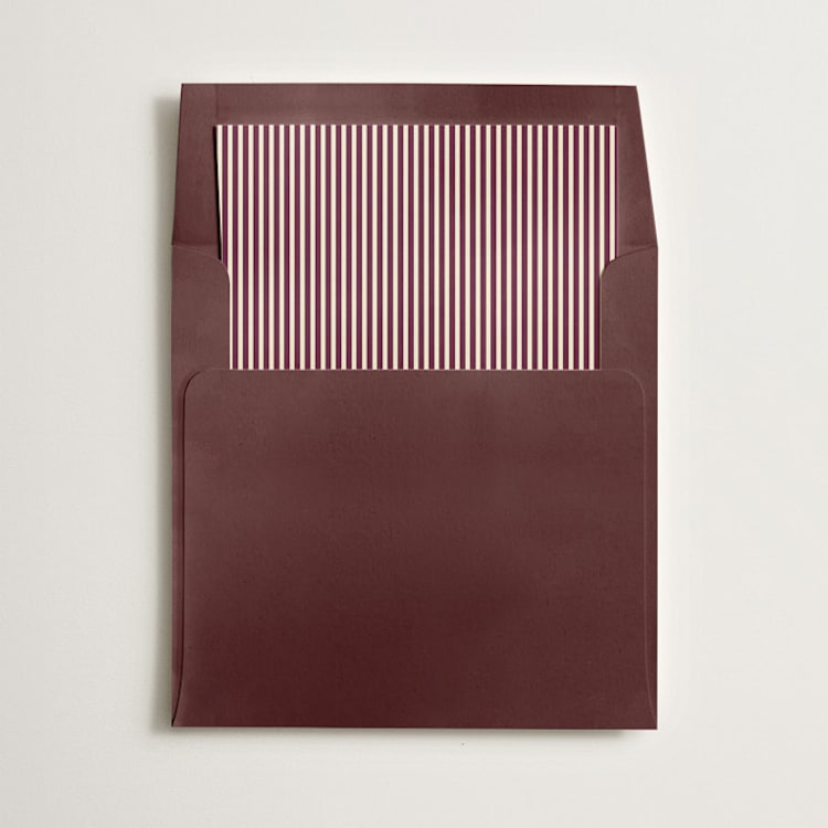 "Pinstripe" - Slip-In Envelope Liners in Burgundy by Olivia Kanaley Inman - Liner in envelope