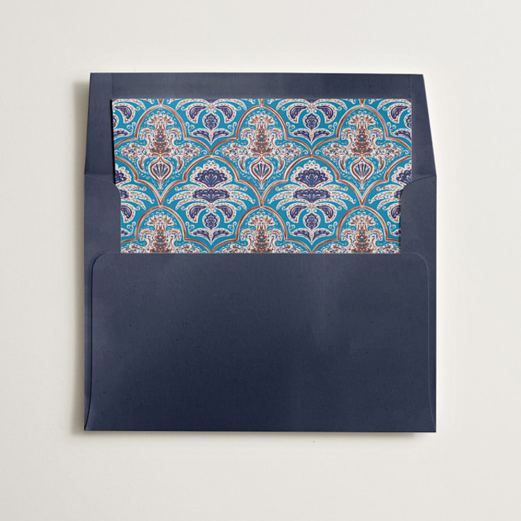 "Morrocan Print" - Slip-In Envelope Liners in Admiral by Gwen Bedat - Liner in envelope