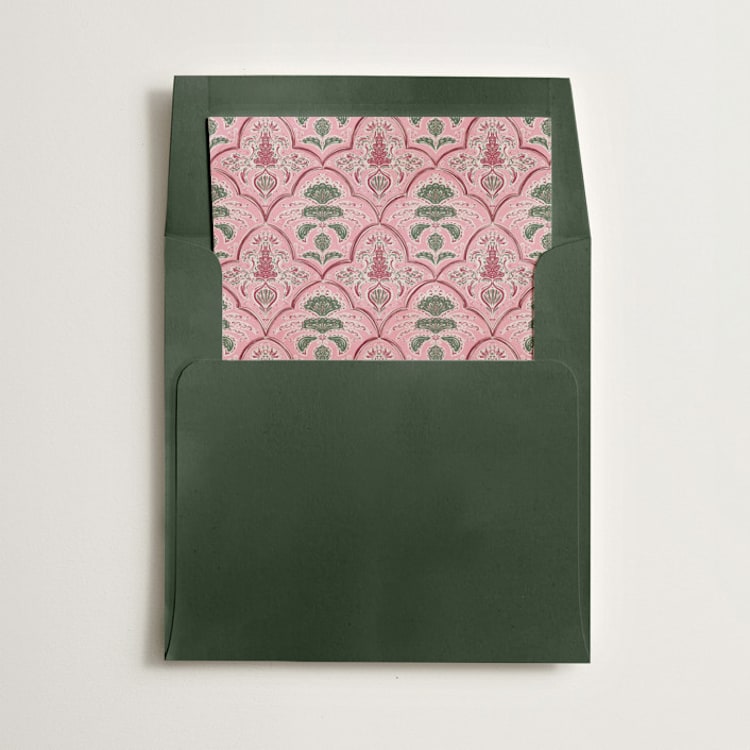 "Morrocan Print" - Slip-In Envelope Liners in Rosewood by Gwen Bedat - Liner in envelope