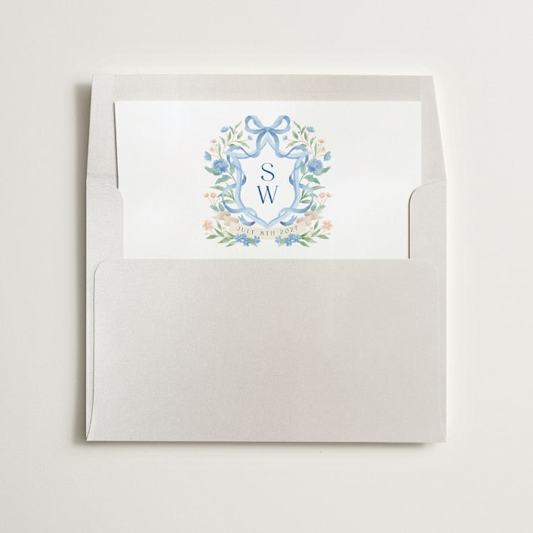 "Atlanta Crest (add-on)" - Slip-In Envelope Liners in Bluebell by Elly - Liner in envelope