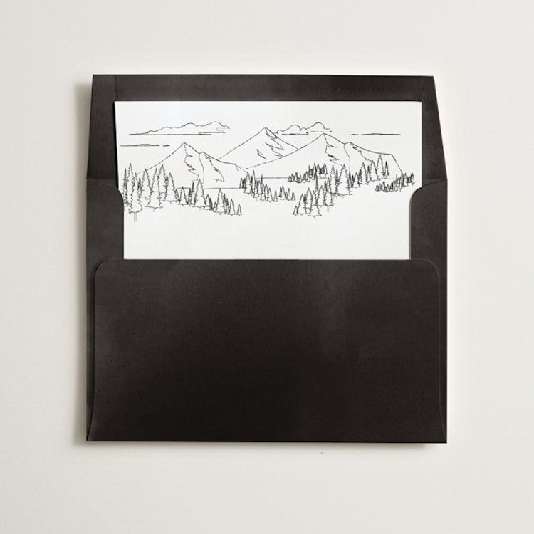 "Peaks" - Slip-In Envelope Liners in Snow by Sarah Brown - Liner in envelope