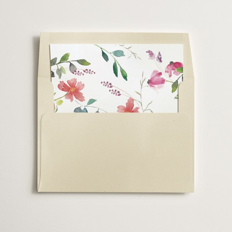 "Spring Wildflowers" - Slip-In Envelope Liners in Floral by Mere Paper - Liner in envelope