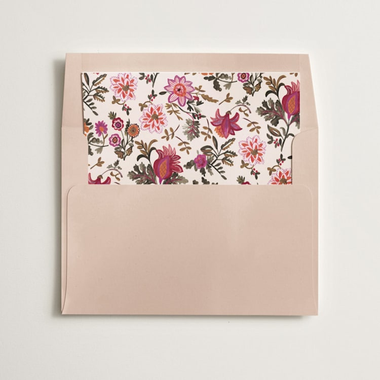 "Indian floral chintz lush" - Slip-In Envelope Liners in Ivory by Caroline Bonne Muller - Liner in envelope