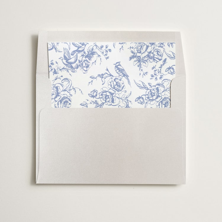 "Dreamy Toile" - Slip-In Envelope Liners in Blueberry by Teju Reval - Liner in envelope