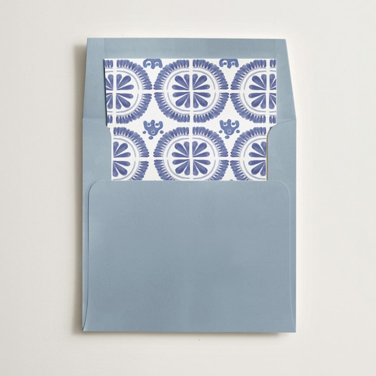 "Talavera" - Slip-In Envelope Liners in Azure by Lagniappe Paper - Liner in envelope