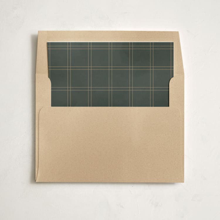 "Christmas Classic" - Slip-In Envelope Liners in Deep Moss by Design Lotus - Liner in envelope