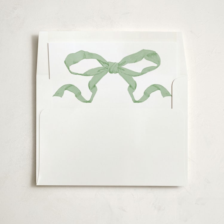 "Antique Ribbon" - Slip-In Envelope Liners in Pistachio by Olivia Kanaley Inman - Liner in envelope