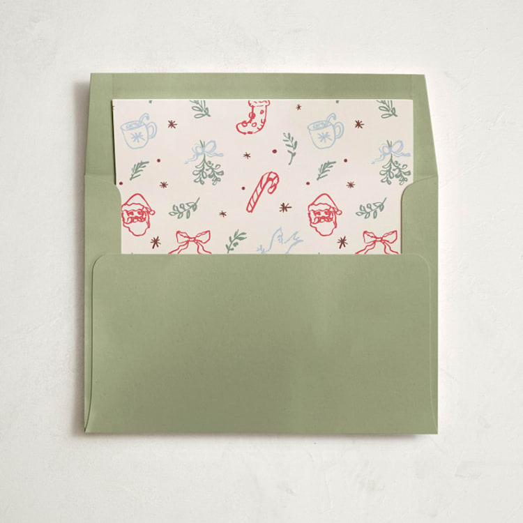 "Festive doodles" - Slip-In Envelope Liners in Pudding by Cass Loh - Liner in envelope