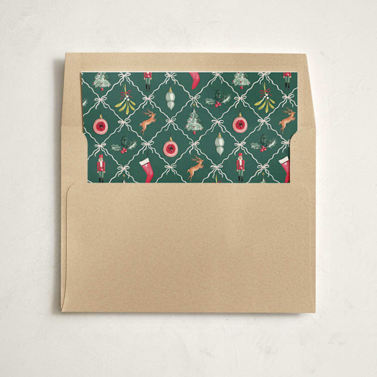 "Festive icons" - Slip-In Envelope Liners in Leaf by Sarah Knight - Liner in envelope