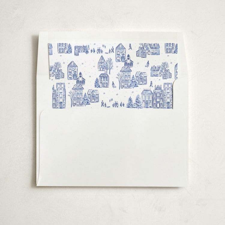 "Azulejo Village" - Slip-In Envelope Liners in Powder by Jenna Holcomb - Liner in envelope