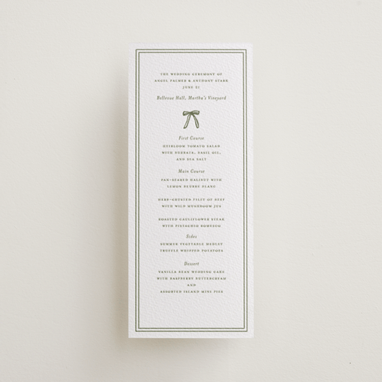 "wedding bouquet" - Letterpress Menus in Artichoke by Lori Wemple - Front