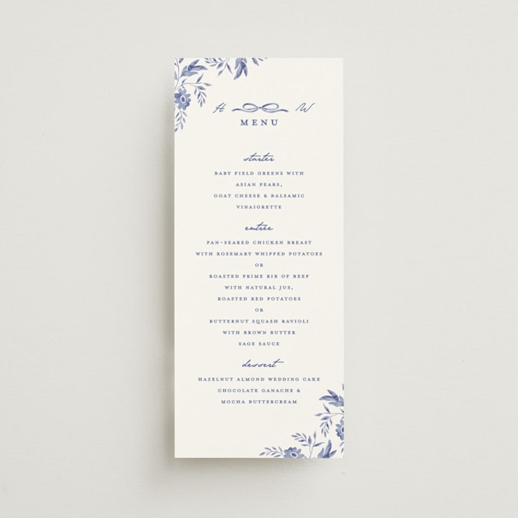 "Daisy Toile" - Menus in Willow by Susan Zinader - Front
