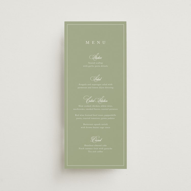 "Greenwood" - Menus in Garden by Kelly Schmidt - Front