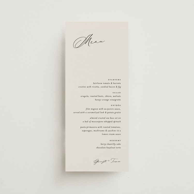 "kinkaid" - Menus in Ivory by Carolyn Nicks - Front