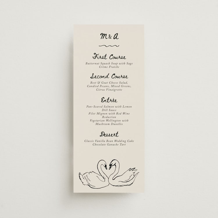 "simple monogram" - Menus in Lace by Cass Loh - Front