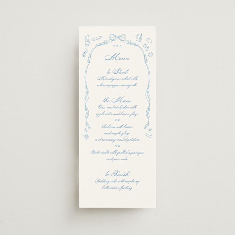 "Royalty" - Menus in Capri by Creo Study - Front