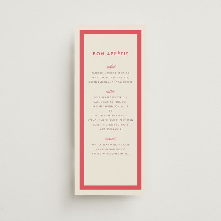 "Montauk" - Menus in Berry by Megan Davis - Front