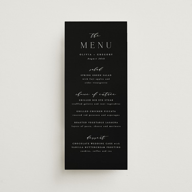 "Classy Type" - Menus in Lily by Hooray Creative - Front